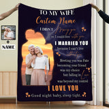 Personalized to My Wife Blanket Custom Photo&Name Ultra-Soft Micro Fleece Blanket Valentines Day Wedding Anniversary Gifts