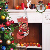 17.52in(L) Super Size-Custom Face Cute Elk Christmas Stocking