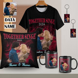 Custom Photo&Text Valentines Day Gifts T-Shirts 11OZ Mug Pillow Case Acrylic Keychain Set of 4