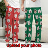 [30+ Colors] Custom Face Solid Color Stroke Slumber Party Unisex Long Pajama Pants For Men Women Kids