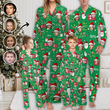 Custom Face Christmas Ho!Ho! Sleepwear Personalized Family Matching Long Sleeve Pajamas Set