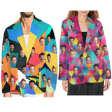 Custom Face Colorful Blazers For Women&Men Personalized Jacket Casual Coats