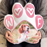 Custom Pet Photo Shaped Pillow Personalized Pet Paw Funny Pillow