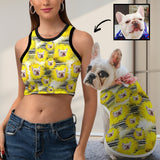 Personalized Women's Tank Top&Pet's Vest Custom Face on Sunflower Tank Top