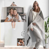 Custom Couple Photo Cape Hooded Blanket Shawl Blanket