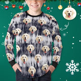 #7-16Y Custom Face Unique Kids' Rib Cuff Long Sleeve T-shirt