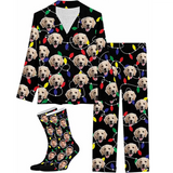 Custom Photo Pajama Set&Socks Personalized Pajamas with 1-8 Faces for Women