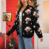 Custom Dog & Cat Ugly Christmas Cardigan Ugly Sweater Photo Season's Greetings Gift For Family