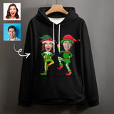 Custom Face Christmas Unisex Hoodie Personalized Photo Loose Pullover Hoodie