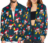 Custom Face Christmas Blazers For Women&Men Personalized Jacket Casual Coats