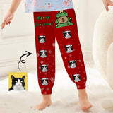 【Flash Sale】Custom Pet Face Merry Christmas Kid's Long Pajama Pants Best Gifts for Children