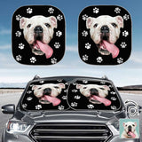 Custom Pet Face Car Windshield Sun Shade 2-Piece Personalized Car Front Sunshade