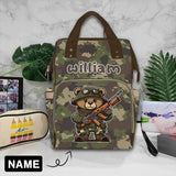 Custom Name Army Green Diaper Bag Backpack Kid's School Bag