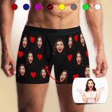 #Best Seller Newest Custom Face Mens Pocket Boxer Briefs Love Heart Black Personalized Men's Boxer Underwear For Valentine's Day Gift