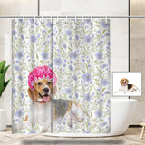 Custom Dog Face Flower Shower Curtain 66