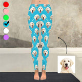 Custom Dog Face Low Rise Leggings Multiple Colors Custom Printed Leggings