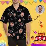 Custom Face Birthday Hearts Men's All Over Print Hawaiian Shirt