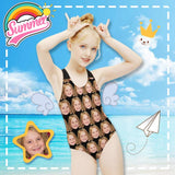 Custom Face Black Kid's Swimsuit