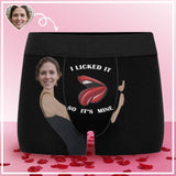 Custom Face Boxers Underwear Embrace Sexy Lips Personalized Men's All-Over Print Boxer Briefs Underwear For Valentine's Day Gift