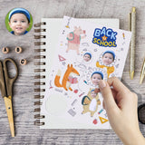 Custom Face Cartoon Squirrel Bear Back To School Removable Adhesive Stickers