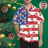 Custom Face Christmas Flag Men's Hawaiian Shirt