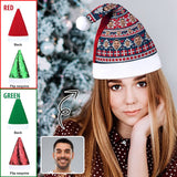 Custom Face Christmas Pattern Sequin Christmas Santa Hat