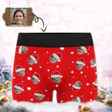 Custom Face Christmas White Dot Men's All-Over Print Boxer Briefs Create Your Own Underwear for Him