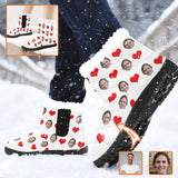 Custom Face Cotton-Padded Shoes Little Red Heart for Men Women