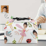 Custom Face Flower Fairy Foldable Portable Lunch Bag