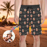 Custom Face Flower Love Men's All Over Print Casual Shorts