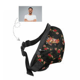 Custom Face Flower Skull Waist Bag