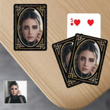 Custom Face Golden Border Playing Cards