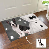 Custom Face Hello Grey Paw Doormat