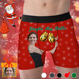 Custom Face Jingle My Bells Men's Print Boxer Briefs Put Your Face on Underwar Christmas Gift For Boyfriend