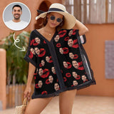 Custom Face Kiss Women's Bikini Swimsuit Cover Up