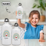 Custom Name Rainbow Sport Bottle Kids Water Bottle 14/21 OZ Aluminum Personalized Travel Tumbler