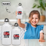 Custom Name School Bus Sport Bottle Kids Water Bottle 14/21 OZ Aluminum Personalized Travel Tumbler