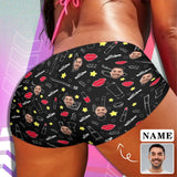 Custom Face&Name Lips Women Sexy Short Pants Comfortable Fashion Gym Sport Daily Shorts Bottom