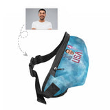 Custom Face Lips Blue Waist Bag