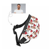 Custom Face Love Heart White Waist Bag