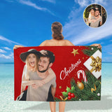 Custom Photo Christmas Bath Towel 30