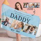 Custom Photo&Name My Daddy Bath Towel 30