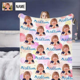 Custom Photo&Name My Kid Fleece Blanket Personalized Blanket for Couple Gifts