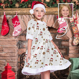 Custom Face Red Hat Snowflake Chrismas Nightdress Personalized Christmas Dress Pajamas For Girls