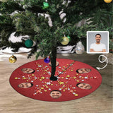 Custom Face Red Snowflake Christmas Tree Skirt