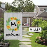 Custom Name wreath Garden Flag