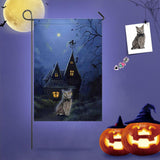 Custom Photo Halloween Cat Garden Flag