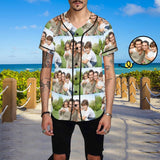 Custom Face Photo Men's All Over Print Baseball Jersey