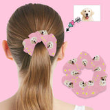 Custom Face Pink Star Hair Scrunchie