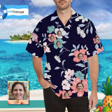 Hawaiian Shirt with Your Face Flower Branch Personalized Hawaiian Shirts Custom Tropical Aloha Shirt for Husband/Boyfriend